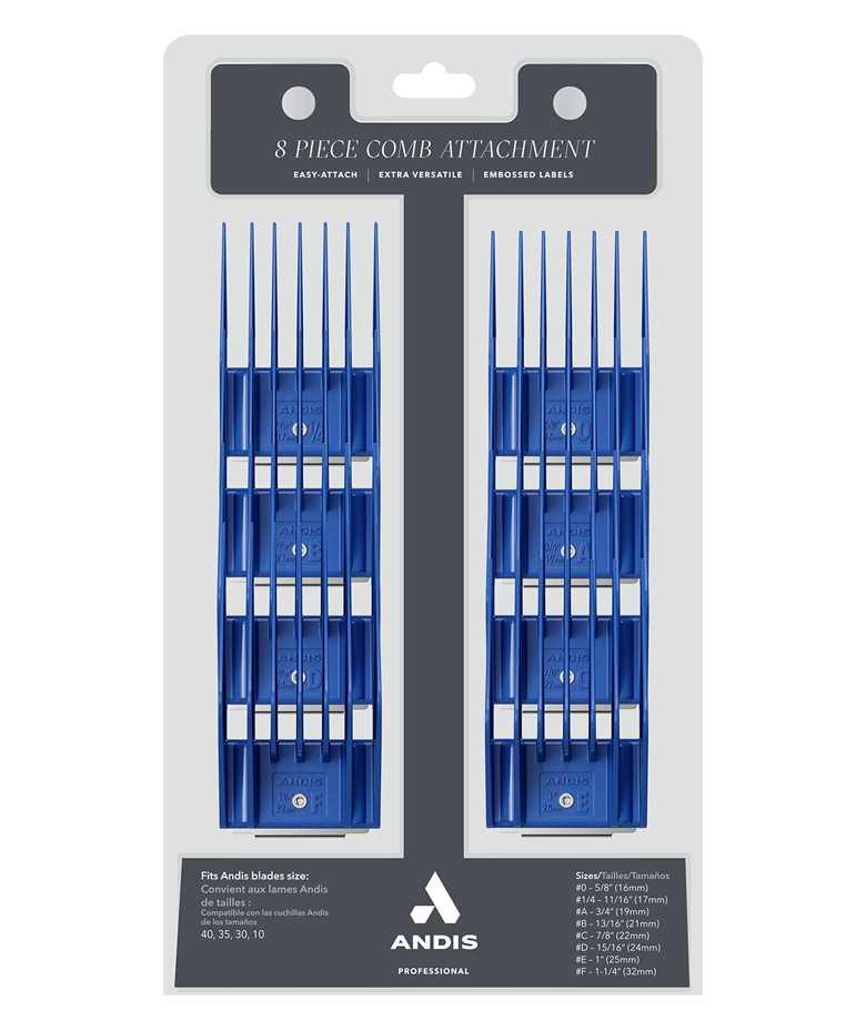 Andis – Clipper – Comb Large – 8 Piece Set