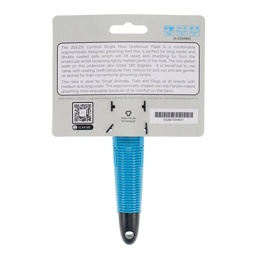ZeeZ – Comfort – Single Row Rotating Teeth Undercoat Rake
