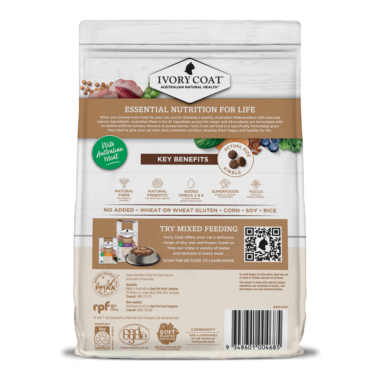 Ivory Coat – Adult Cat – GRAIN FREE – Chicken & Kangaroo