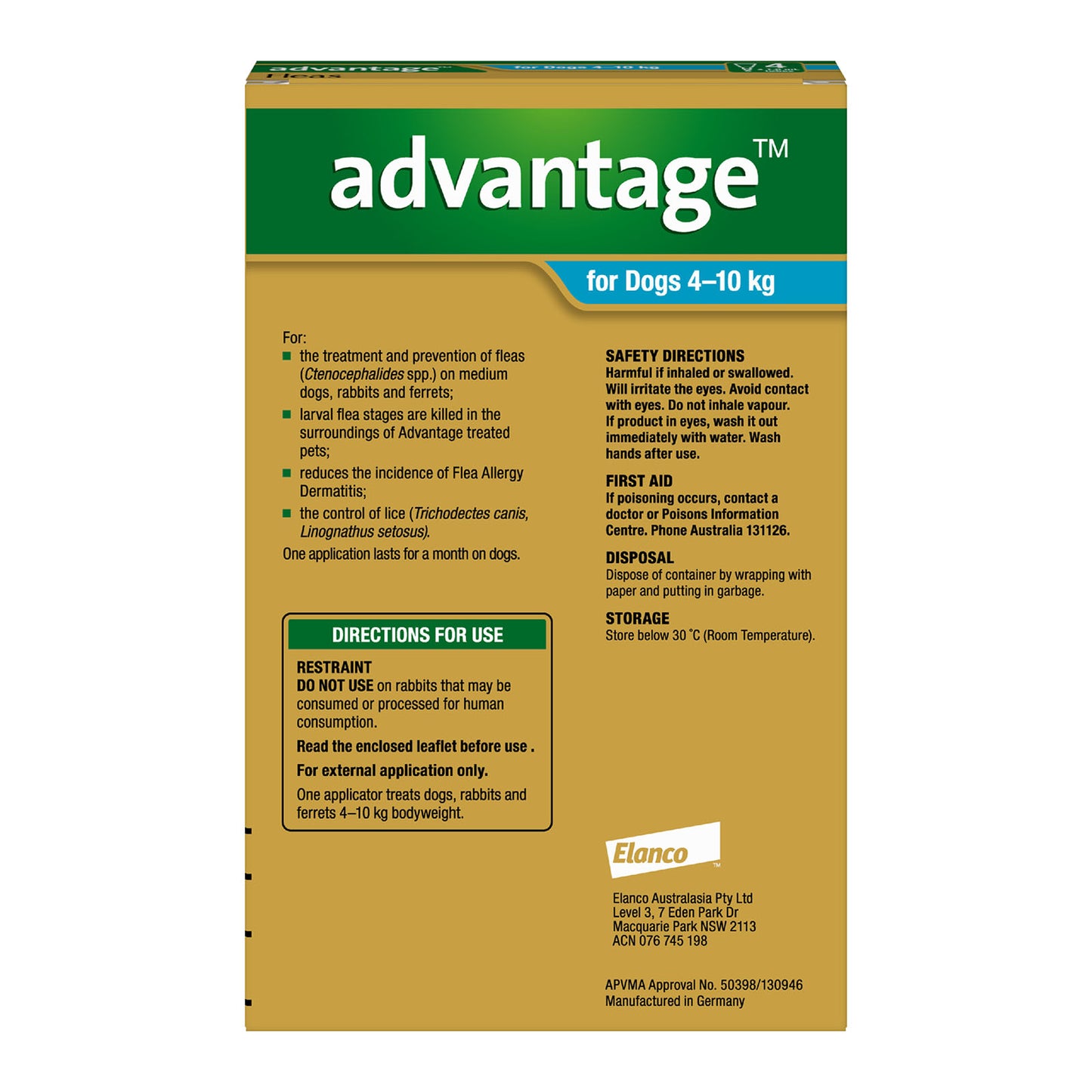 Advantage Fleas – Dogs 4kg to 10kg
