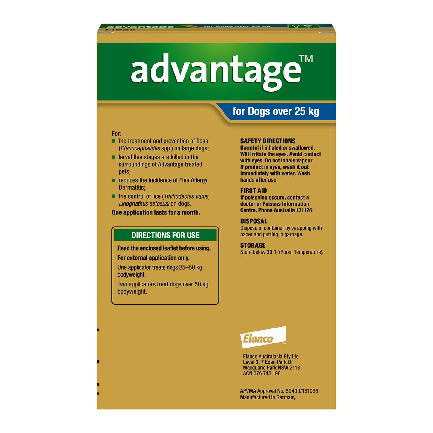 Advantage Fleas – Dogs over 25kg