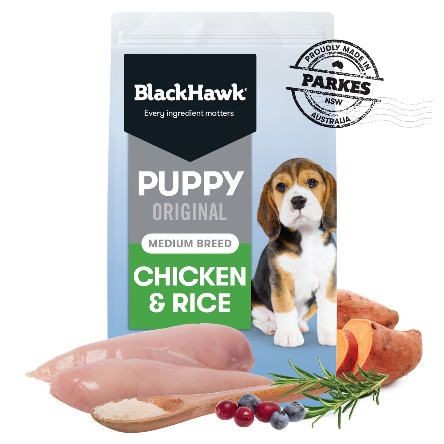 Black Hawk – Puppy – Medium Breed – Chicken & Rice