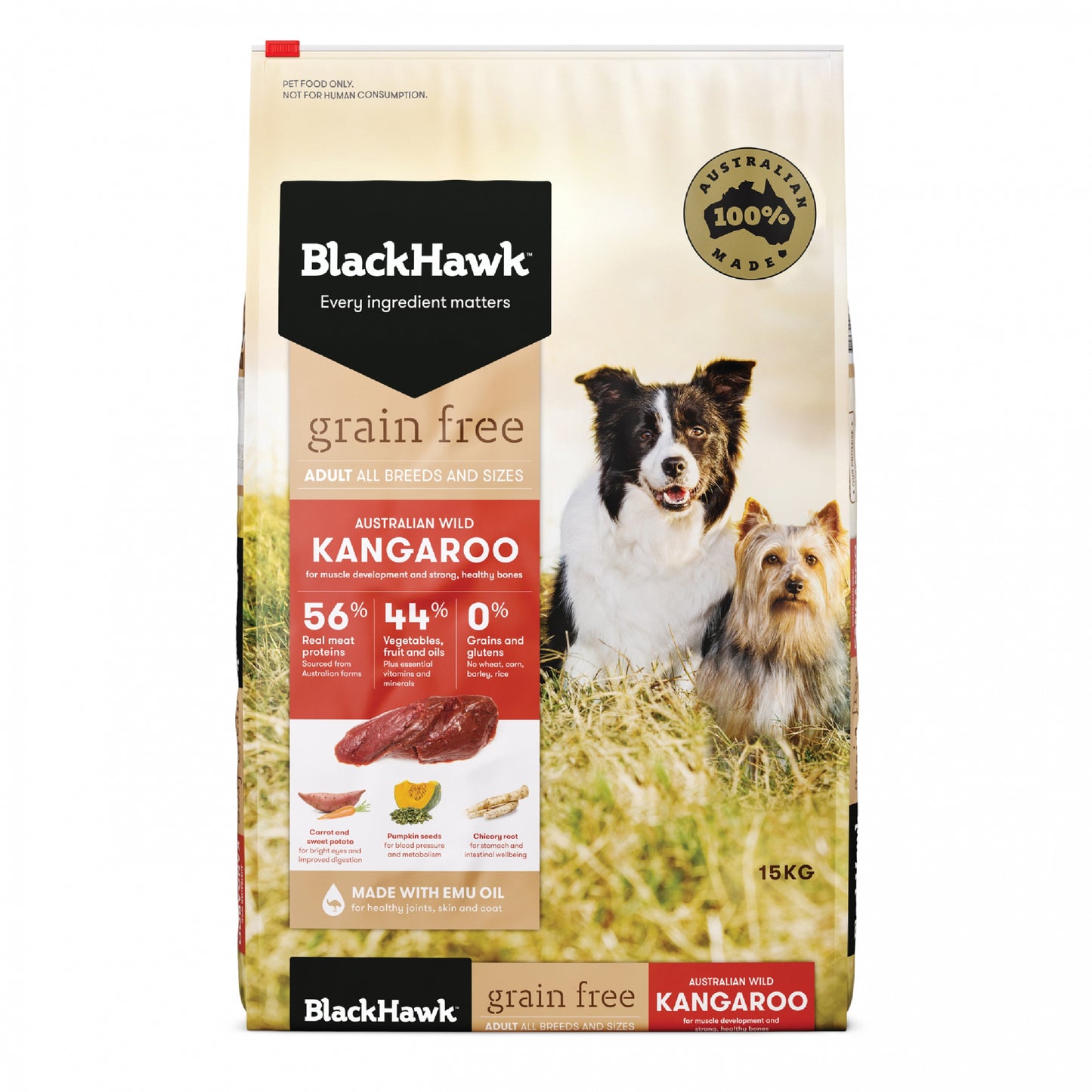 Black Hawk – Adult Dog – GRAIN FREE – Kangaroo