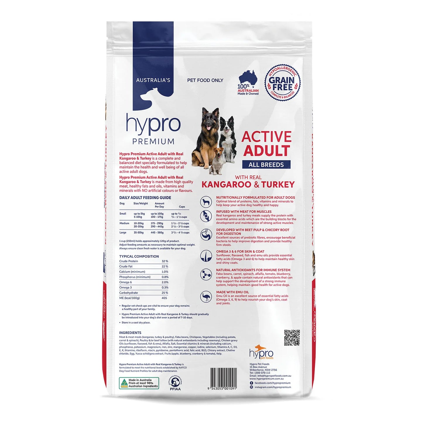 Hypro Premium – Active Adult – GRAIN FREE – Kangaroo & Turkey