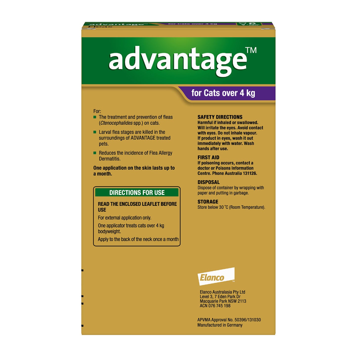 Advantage Fleas – Cats over 4kg