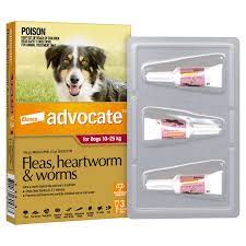 Advocate – For Dogs – Fleas, Heartworm & Worms – 3 Tubes