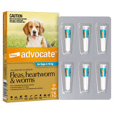 Advocate – For Dogs – Fleas, Heartworm & Worms – 6 Tubes