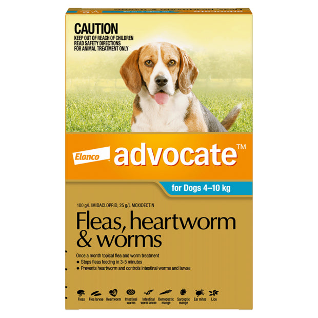 Advocate Fleas, Heartworm & Worms - Dogs 4kg to 10kg