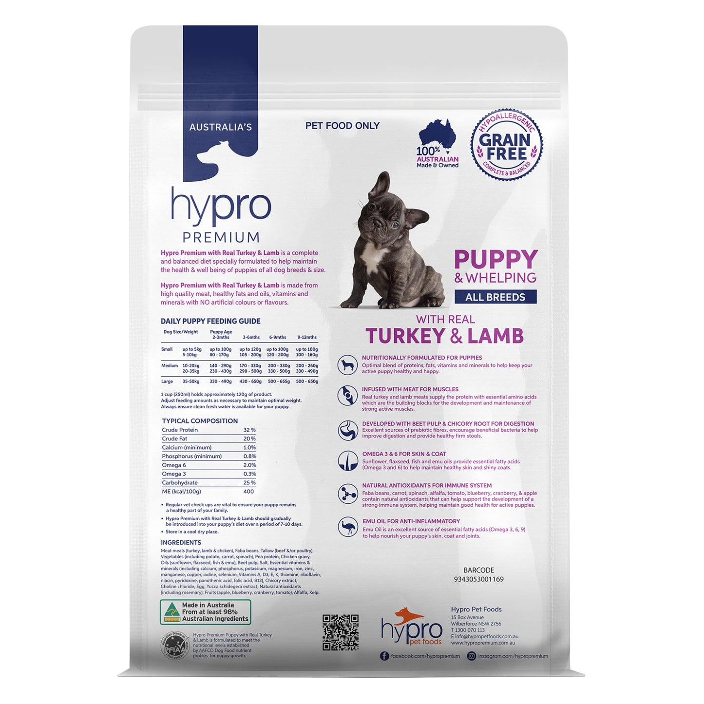 Hypro Premium – Puppy – GRAIN FREE – Turkey & Lamb
