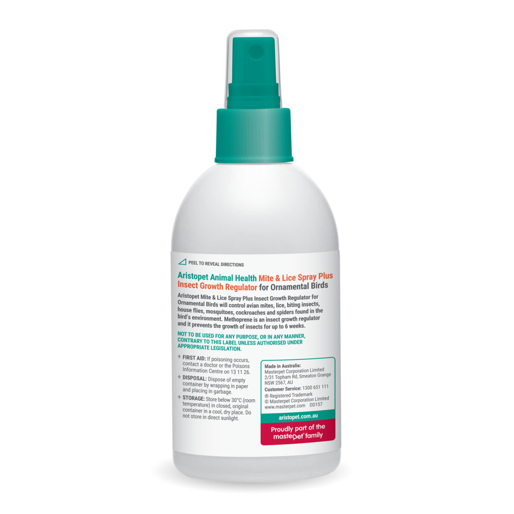 Aristopet Mite & Lice Spray +IGR – For Ornamental Birds