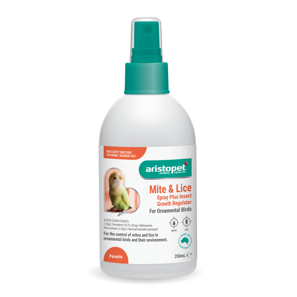 Aristopet Mite & Lice Spray +IGR – For Ornamental Birds