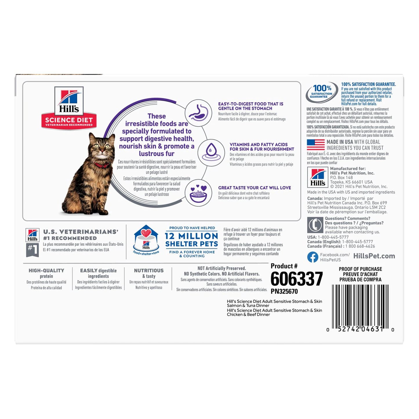 Hill’s – Science Diet – Pouches – Adult Cat – Sensitive Skin & Stomach Variety Pack