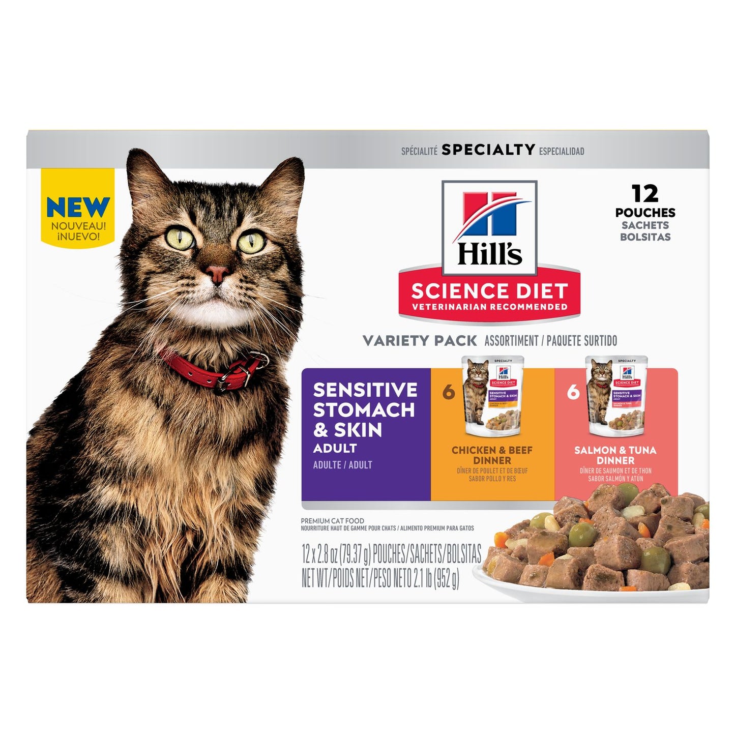 Hill’s – Science Diet – Pouches – Adult Cat – Sensitive Skin & Stomach Variety Pack
