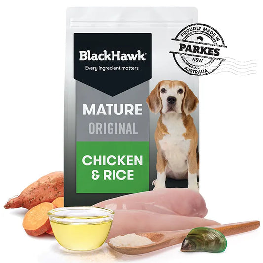 Black Hawk – Mature Dog 7+ – Chicken & Rice