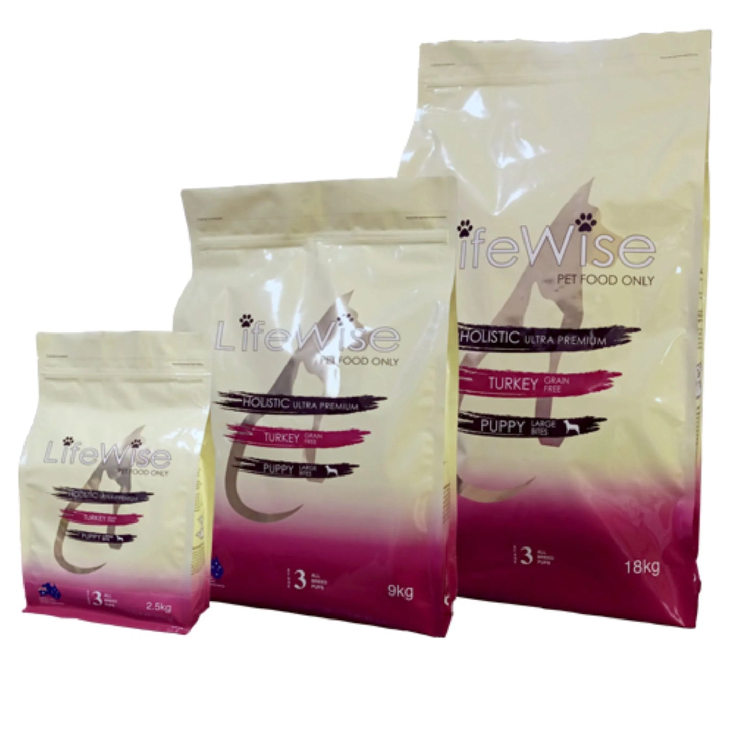 LifeWise – Puppy Stage 3 – GRAIN FREE – Turkey – Large Bites