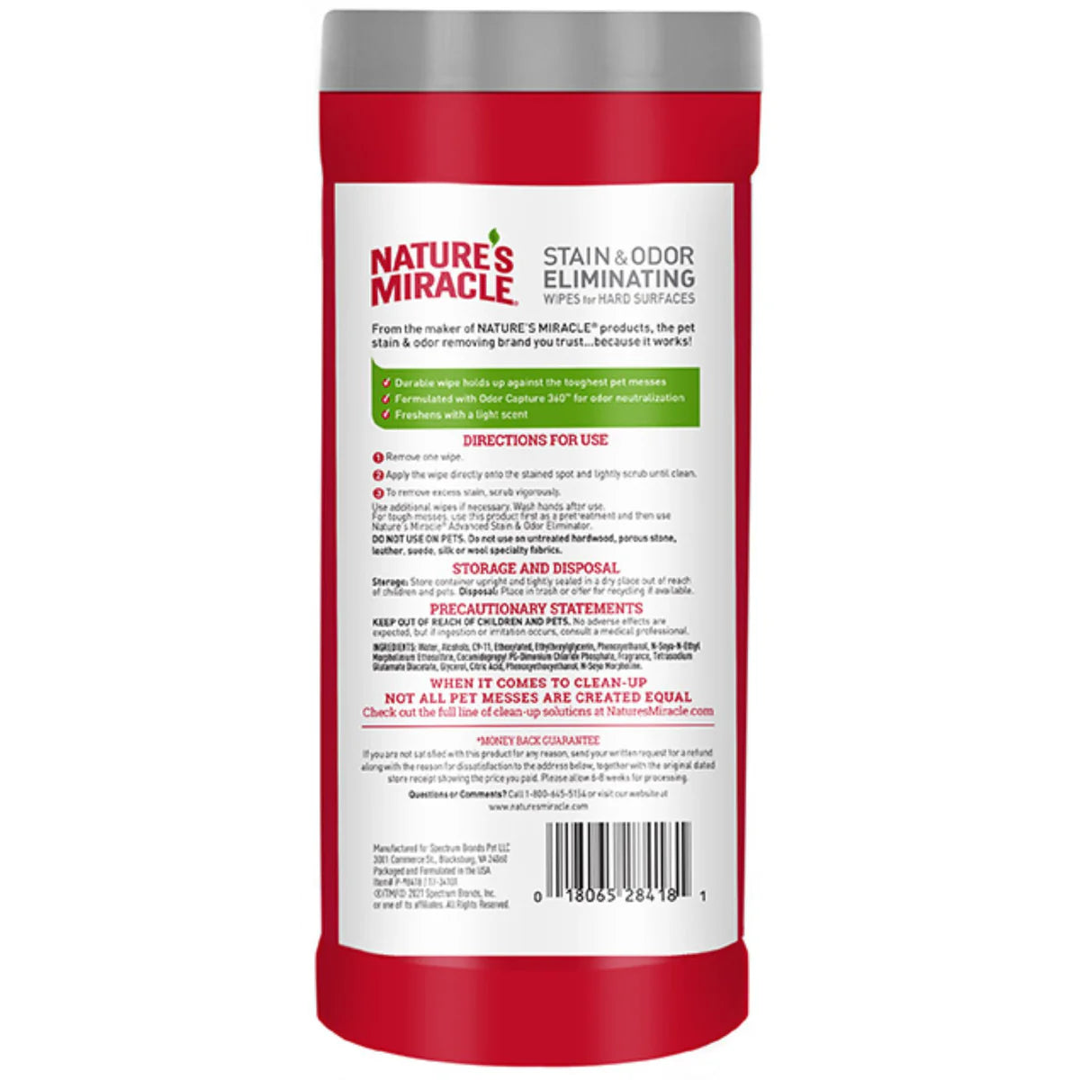 Nature’s Miracle – Advanced Stain & Odour Eliminating Wipes