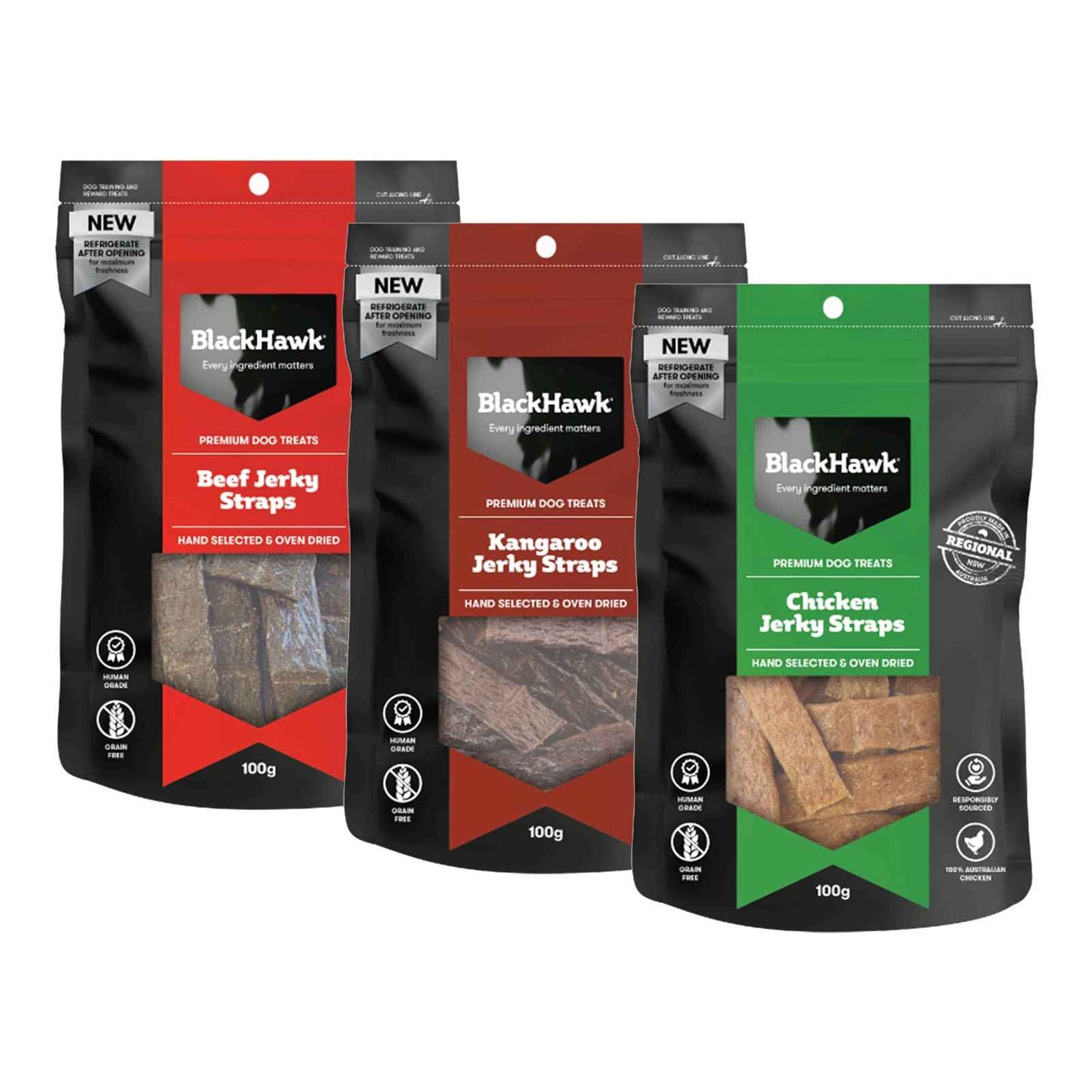 Black Hawk – Premium Dog Treats – Jerky Straps
