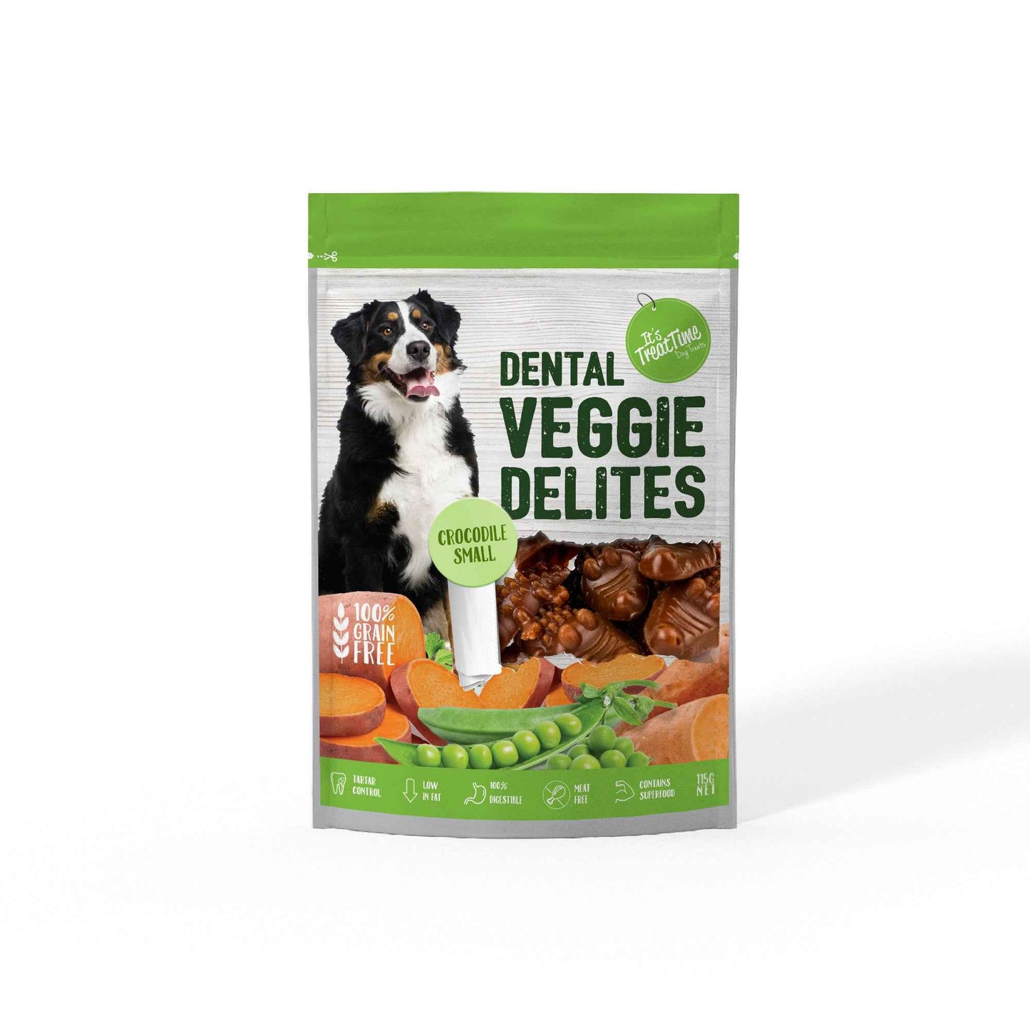 It’s Treat Time – Dental Veggie Delights – Crocodile Small