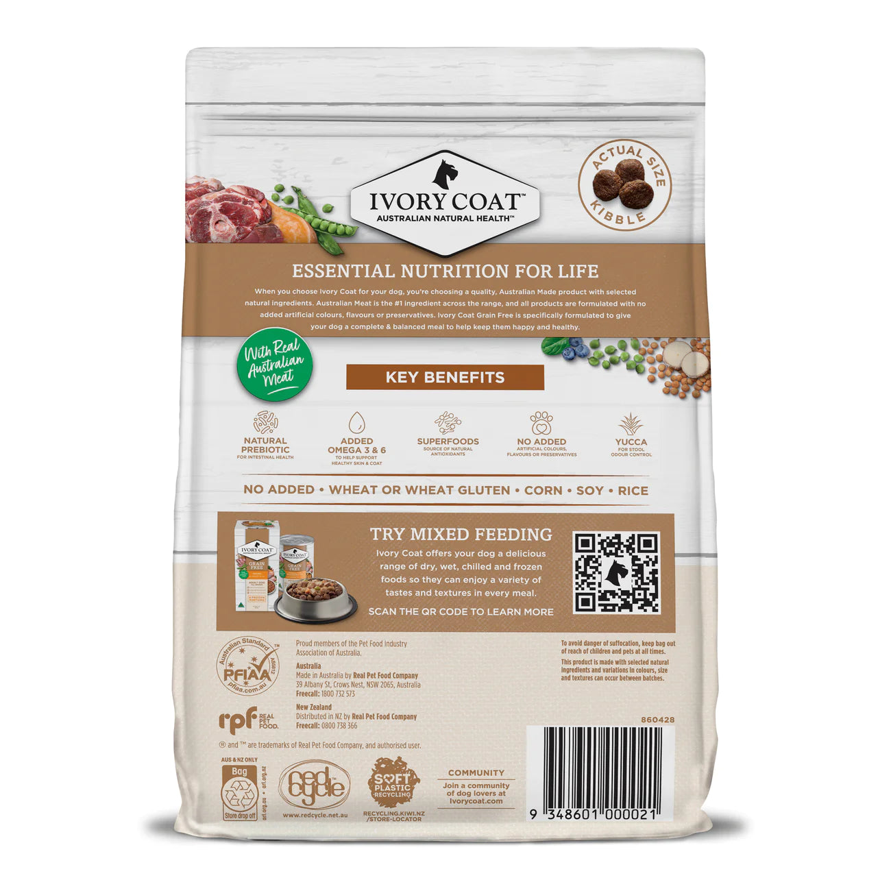 Ivory Coat – Adult Dog – GRAIN FREE – Lamb & Kangaroo