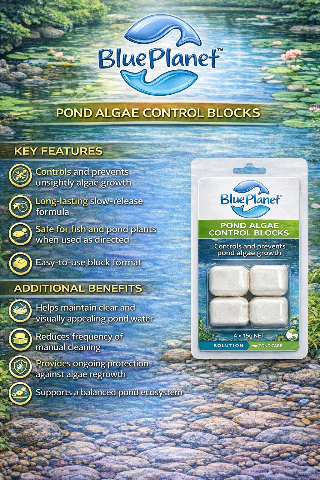 Blue Planet – Pond Algae Control Block