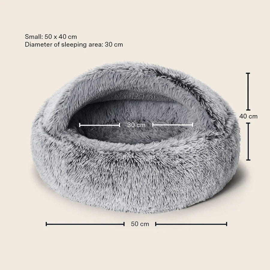 Snooza – Calming Hoodie Cuddler – Silver Fox - Barkn Bargains