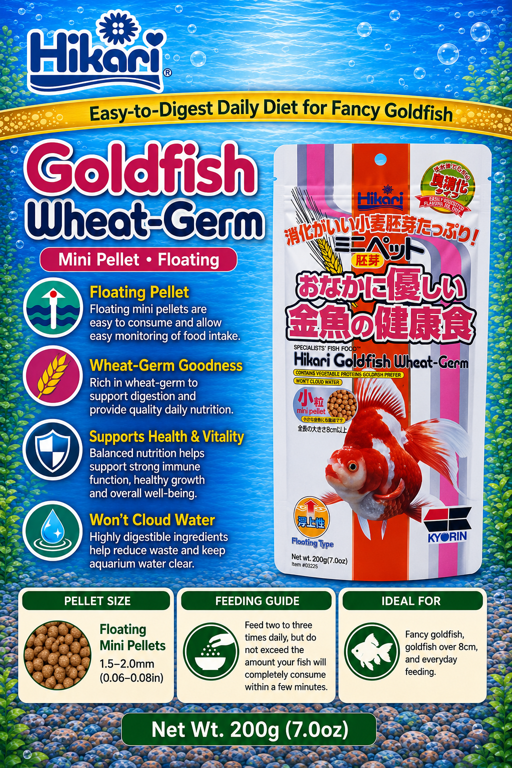 Hikari – Goldfish – Wheat Germ – Mini Pellet
