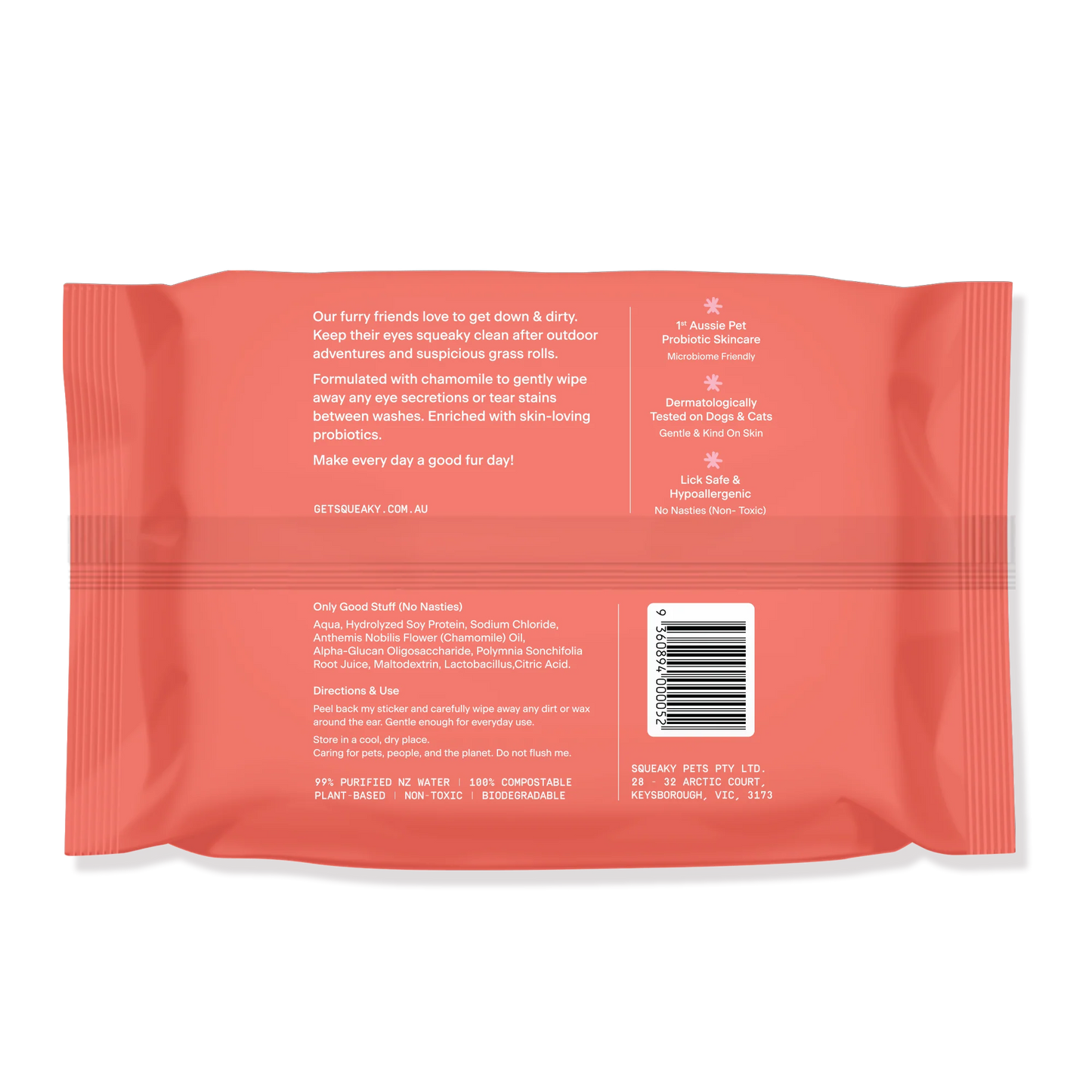 Squeaky – Probiotic Pet Eye Wipes