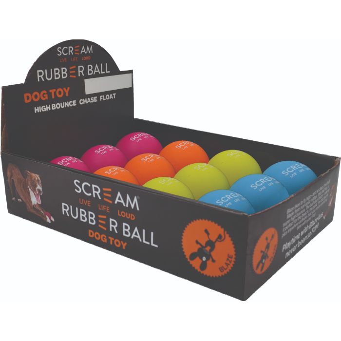 Scream – Rubber Ball – Medium – Counter Display Box of 12