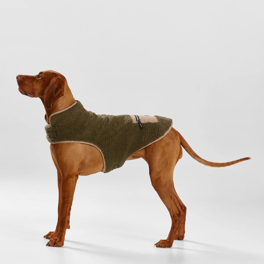 Snooza Wear – Teddy Pocket Coat – Khaki/Fawn