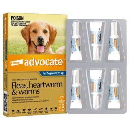 Advocate – For Dogs – Fleas, Heartworm & Worms – 6 Tubes