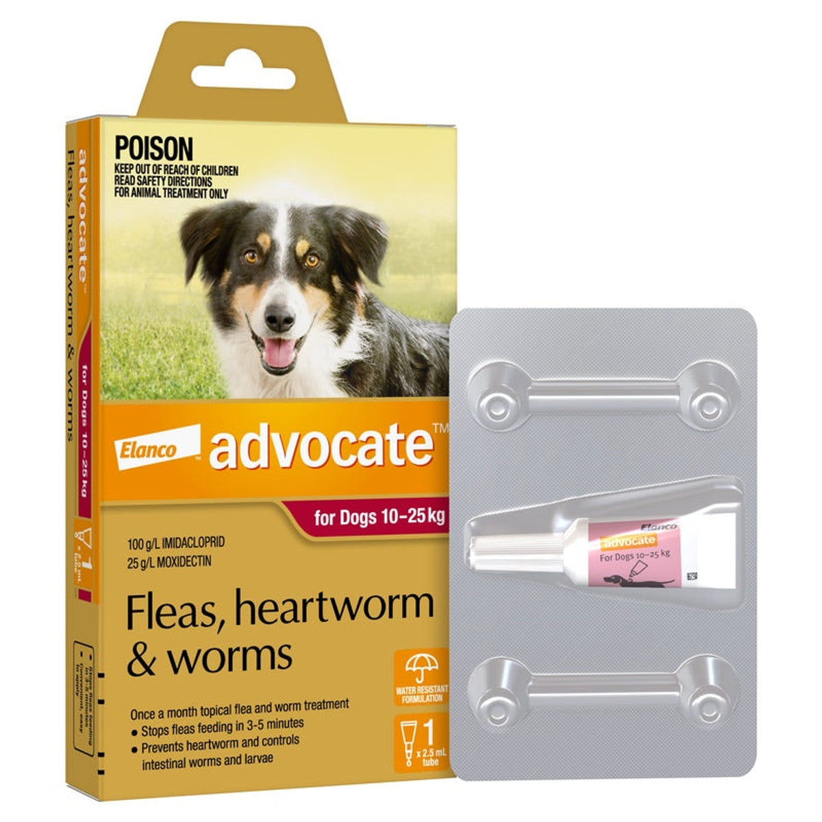 Advocate – For Dogs – Fleas, Heartworm & Worms – 1 Tube