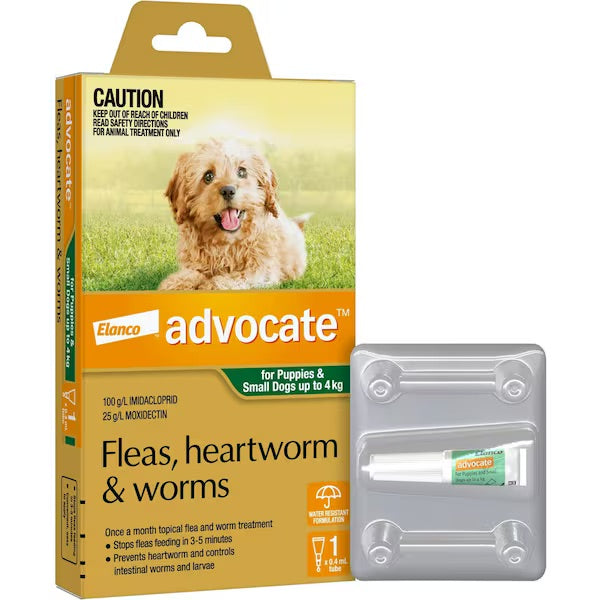 Advocate – For Dogs – Fleas, Heartworm & Worms – 1 Tube