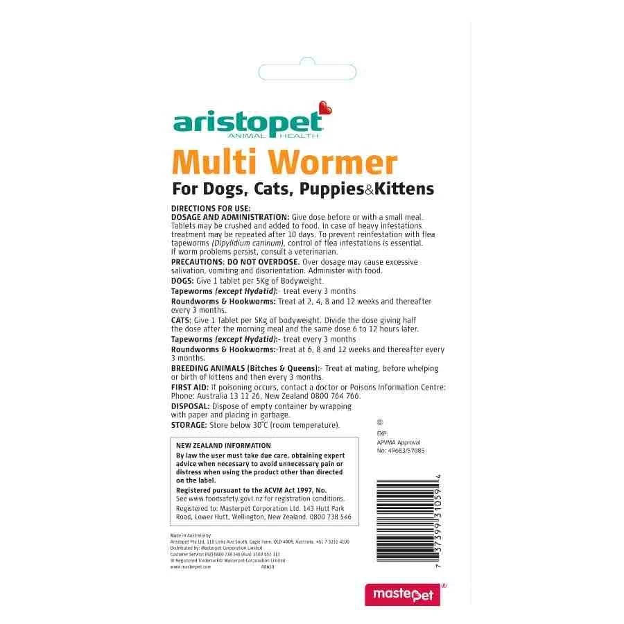 Aristopet – Multi Wormer for Dogs, Cats, Puppies & Kittens