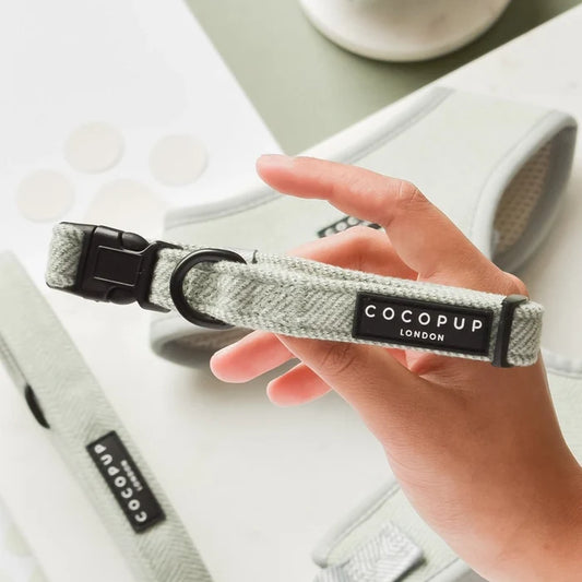 Cocopup London – Dog Collar – Sage Tweed