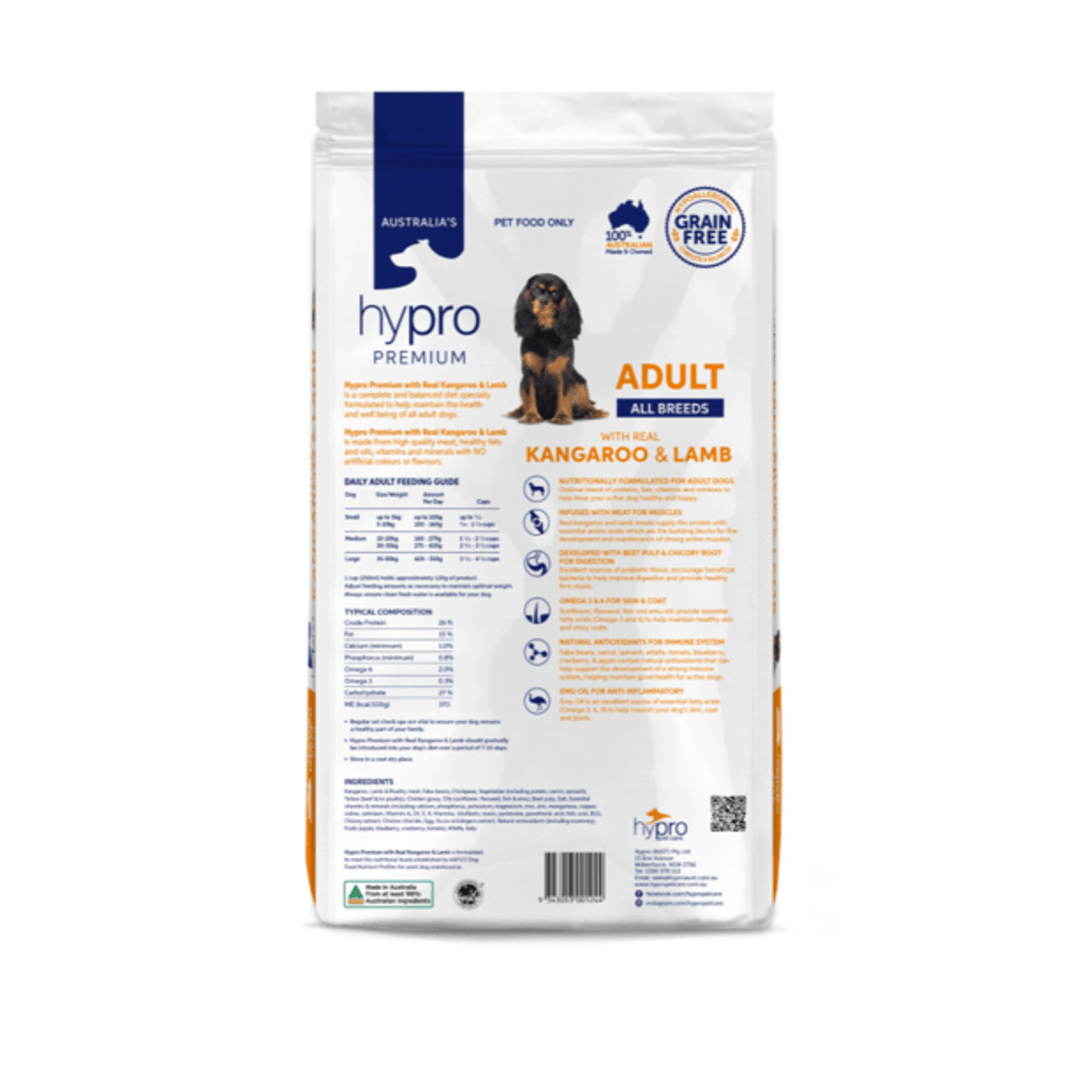 Hypro Premium – Adult Dog – GRAIN FREE – Kangaroo & Lamb